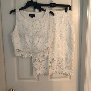 Lulus Crop Top & High Waisted Skirt Two Piece